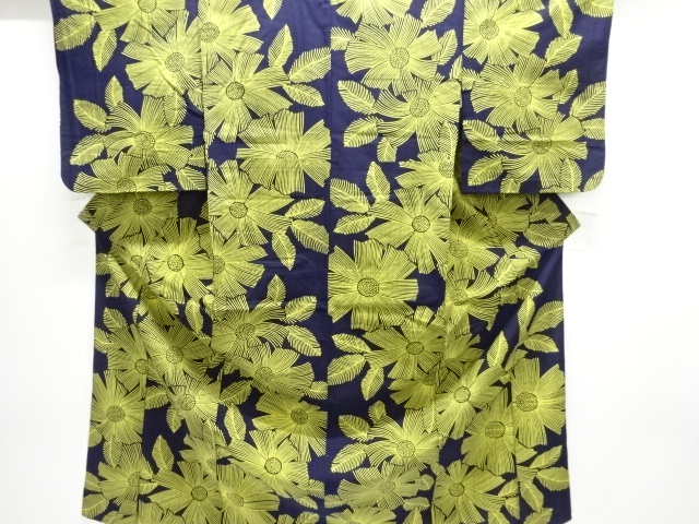 JAPANESE KIMONO / YUKATA / COTTON / FLOWER